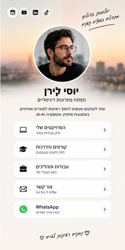 יוסי לירן — מפתח פתרונות דיגיטליים